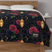 ブルゴーニュバラ&金ゴールドランタン シェルパブランケット