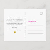 ブルゴーニュバルミツワーチェンジプラン金ゴールドツリー インビテーションポストカード (裏面)