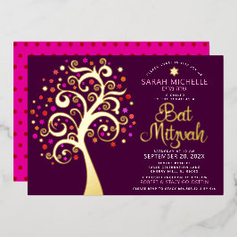 ブルゴーニュバルミツワーライフスクリプト実在金ゴールド 箔招待状