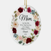 ブルゴーニュパーソナライズされたフローラの母 セラミックオーナメント (右)