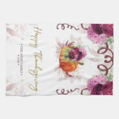 ブルゴーニュパーソナライズされたー感謝祭 キッチンタオル (横)