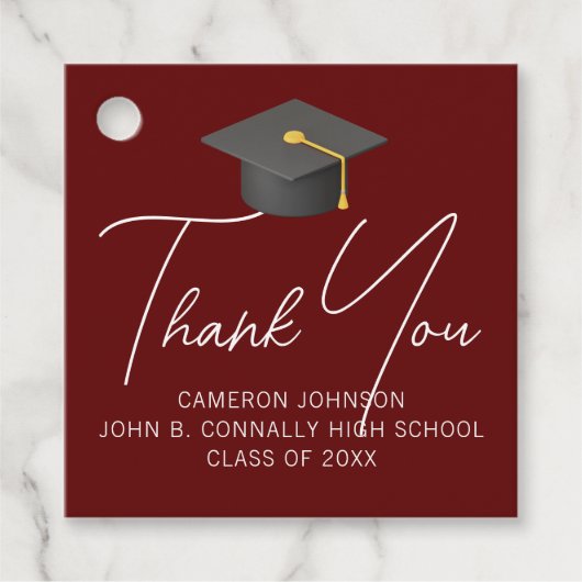 ブルゴーニュパーソナライズされた大学院卒業党 フェイバータグ (正面)