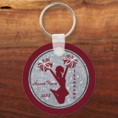ブルゴーニュパーソナライズされた応援応援パーティー向けギフト キーホルダー (裏面)