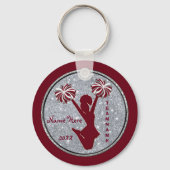 ブルゴーニュパーソナライズされた応援応援パーティー向けギフト キーホルダー (裏面)