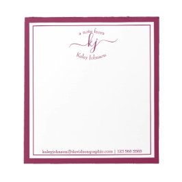 ブルゴーニュパーソナライズされた |メモ帳から ノートパッド