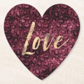 ブルゴーニュヒョウ印刷金ゴールドラブ ペーパーコースター (正面)