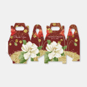 ブルゴーニュビューティフルロージー金ゴールド結婚式の引き出物ボックス フェイバーボックス (折り畳みなし)