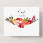 ブルゴーニュピンクオレンジイエローフローラ オールインワン招待状 (裏面)