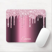 ブルゴーニュピンクグリッターはメタリック名を乾燥させる マウスパッド (マウス)