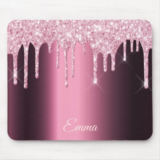 ブルゴーニュピンクグリッターはメタリック名を乾燥させる マウスパッド (正面)