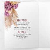 ブルゴーニュピンクダリアスパンパスグラス乾燥花 三つ折り招待状 (内部最初)