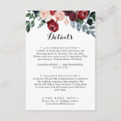 ブルゴーニュピンクネイビー結婚フローラ詳細 エンクロージャーカード (正面)