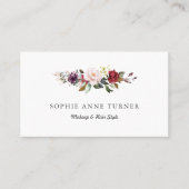 ブルゴーニュピンクフローラプロフェッショナルメイクアップアーティスト 名刺 (正面)