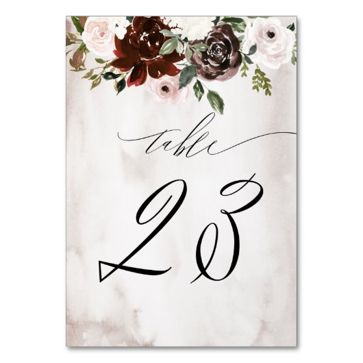 ブルゴーニュピンクローズウォーターフローラNo結婚 23 テーブルナンバー (正面)
