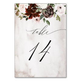 ブルゴーニュピンクローズウォーターフローラNo 14 結婚's テーブルナンバー