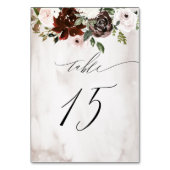 ブルゴーニュピンクローズウォーターフローラNo 15 結婚's テーブルナンバー (裏面)