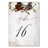 ブルゴーニュピンクローズウォーターフローラNo 16 結婚's テーブルナンバー (裏面)