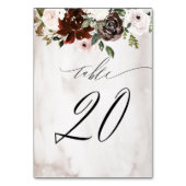 ブルゴーニュピンクローズウォーターフローラNo 20 結婚's テーブルナンバー (裏面)