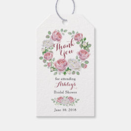 ブルゴーニュピンクローズフローラブライダルシャワーありがとう ギフトタグ
