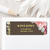 ブルゴーニュピンク結婚フローラ差出人住所 ラベル (インサイチュ)