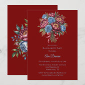 ブルゴーニュピーオニーアンドブルーバラバチェロレッテ 招待状 (正面/裏面)