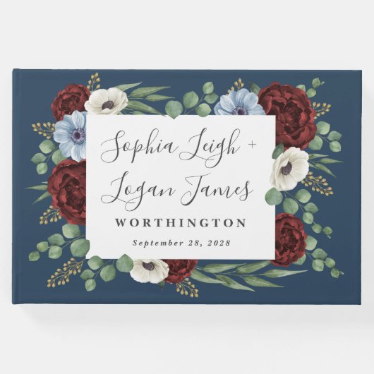 ブルゴーニュピーオンダスティブルーアネモン結婚フローラ ゲストブック (正面)