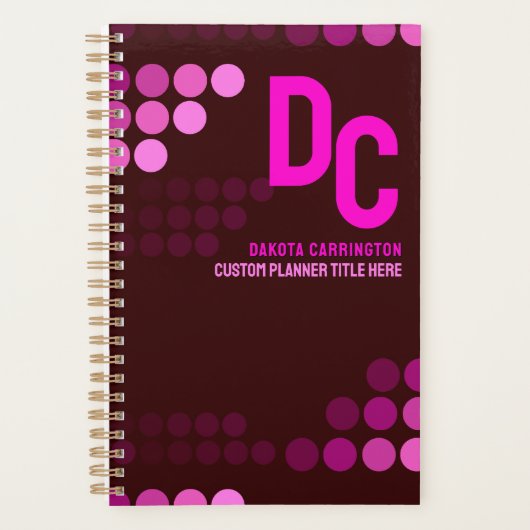 ブルゴーニュファンキーピンクドットモノグラムプランナー プランナー手帳 (正面)
