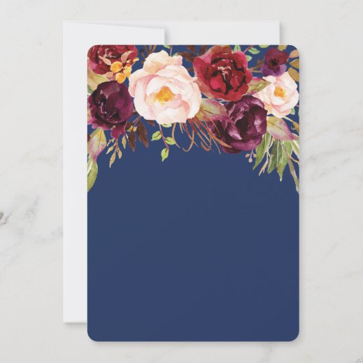 ブルゴーニュフェイク金ゴールドスペインの結婚式招待状 招待状 (裏面)