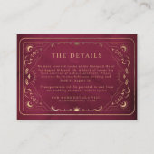 ブルゴーニュフェイク金ゴールドタロットシレ結婚ンツ詳細 エンクロージャーカード (正面)