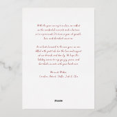 ブルゴーニュフェスティバルホイルボウクリスマスホリデーフォト 箔シーズンカード (裏面)