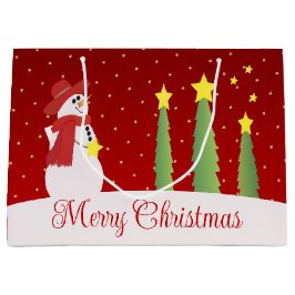 ブルゴーニュフェスティバル雪だるま ラージペーパーバッグ