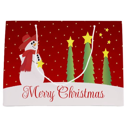 ブルゴーニュフェスティバル雪だるま ラージペーパーバッグ (正面)