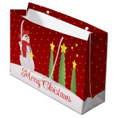 ブルゴーニュフェスティバル雪だるま ラージペーパーバッグ (正面アングル)