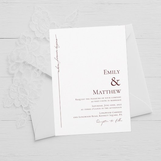 ブルゴーニュフォーエバーが始まる結婚式招待状 招待状