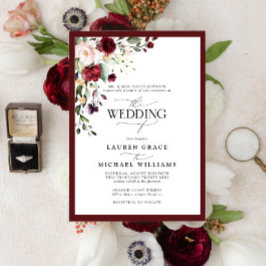 ブルゴーニュフォーマルー赤面フローラ水の色スクリプトInv 招待状