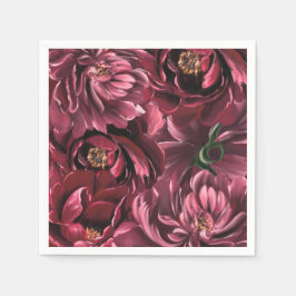 ブルゴーニュフラワーエレガンス結婚ズ スタンダードカクテルナプキン