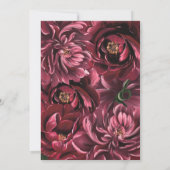 ブルゴーニュフラワーエレガンス、金ゴールドアクセント結婚付き セーブザデート (裏面)