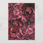 ブルゴーニュフラワーエレガンス、金ゴールドアクセント結婚付き メニュー (裏面)