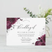 ブルゴーニュフラワーズバタフライ結婚式招待状 招待状 (スタンド正面)