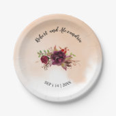 ブルゴーニュフラワーズブライダルシャワー結婚披露宴  ペーパープレート (正面)