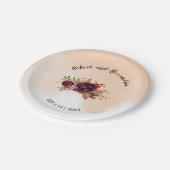 ブルゴーニュフラワーズブライダルシャワー結婚披露宴  ペーパープレート (アングル)