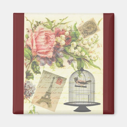 ブルゴーニュフランスのテーマヴィンテージパリマグネット マグネット (正面)