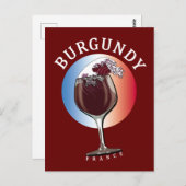 ブルゴーニュフランスのワイン ポストカード (正面/裏面)
