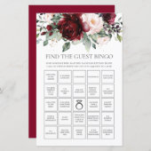 ブルゴーニュフローラおもしろいブライダルを見つけるゲストビンゴ (正面/裏面)