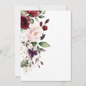 ブルゴーニュフローラお祝いのライフ招待状 招待状 (裏面)