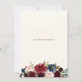 ブルゴーニュフローラお祝いの生活葬儀写真 招待状 (裏面)