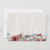 ブルゴーニュフローラとジャー素朴ブライダルシャワー 招待状 (裏面)