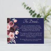 ブルゴーニュフローラとネイビー結婚ブルー詳細 エンクロージャーカード (スタンド正面)