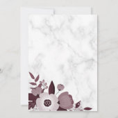 ブルゴーニュフローラとホワイトマーブルイスラム結婚ズ 招待状 (裏面)