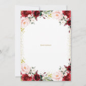 ブルゴーニュフローラと金ゴールドサプライズ40歳の誕生日 招待状 (裏面)